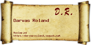 Darvas Roland névjegykártya